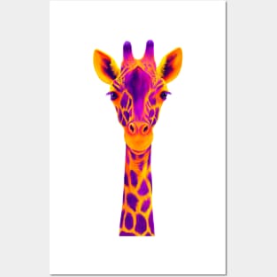 Purple and Orange Giraffe Posters and Art